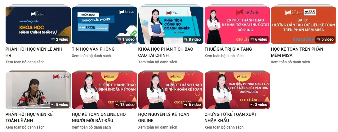 khóa học kế toán online miễn phí